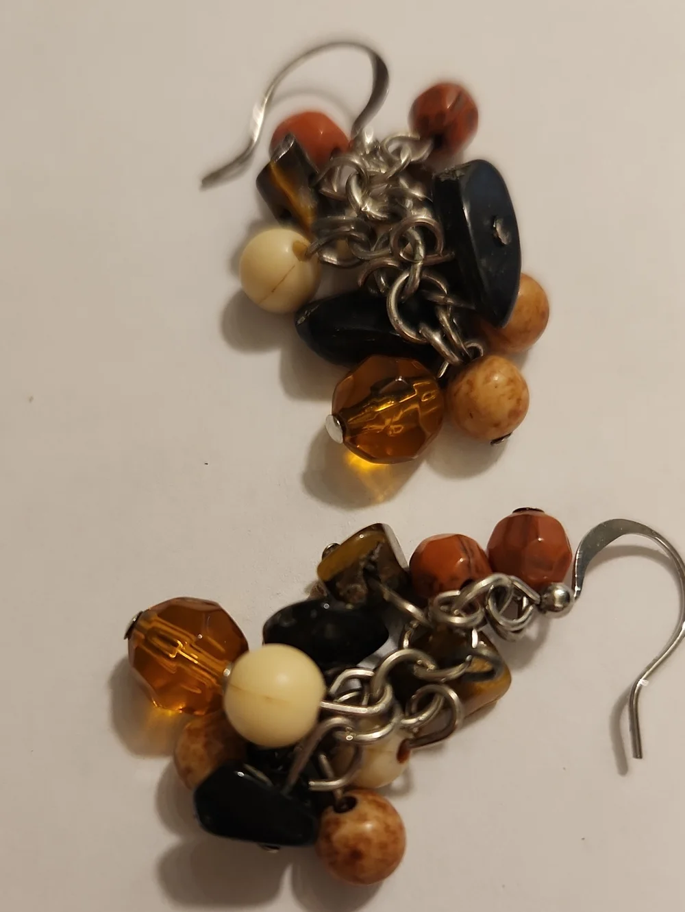 Gold-Tone Amber Drop Earrings Older Fashion Earrings